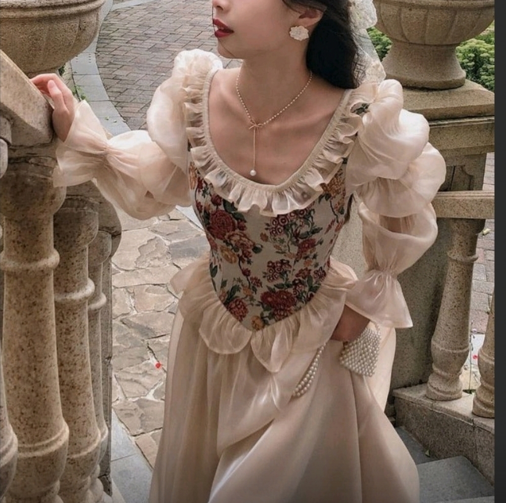 Renaissance Medival Coquette Princess Dress